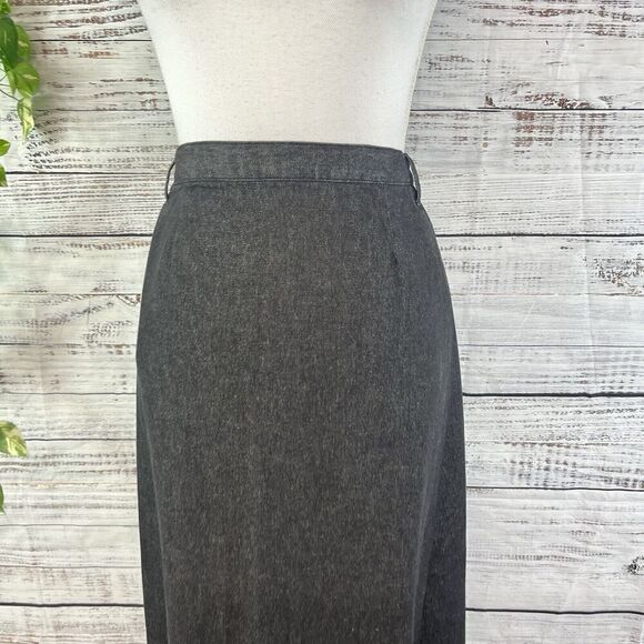 Denim & Co Skirt Plus size 1X Black Denim Jean Long Straight Floral Embroidery - Picture 5 of 14